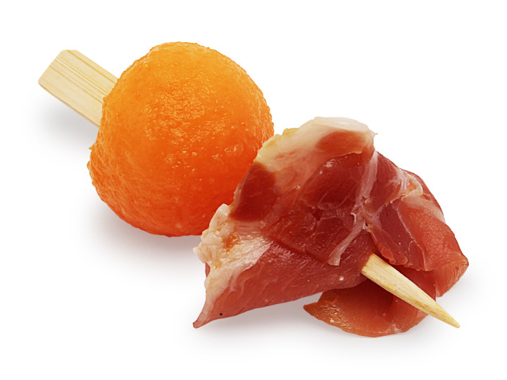 Brochette melon  jambon Serrano