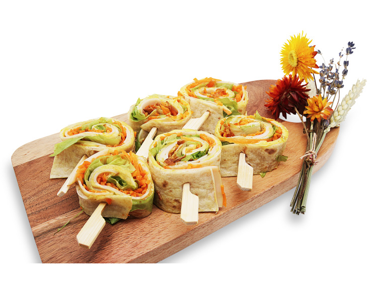 Mini wrap de poulet crudités